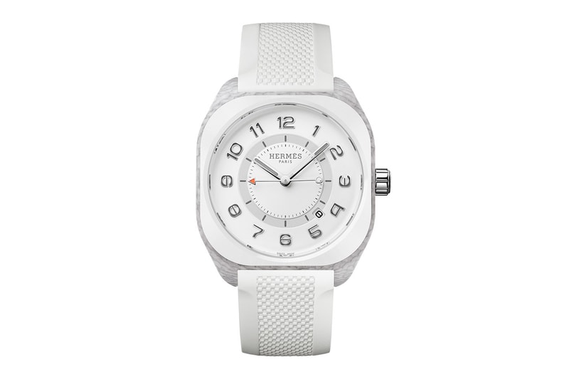 Ақ керамикалық безелі бар Hermès H08 Blanc Chantilly