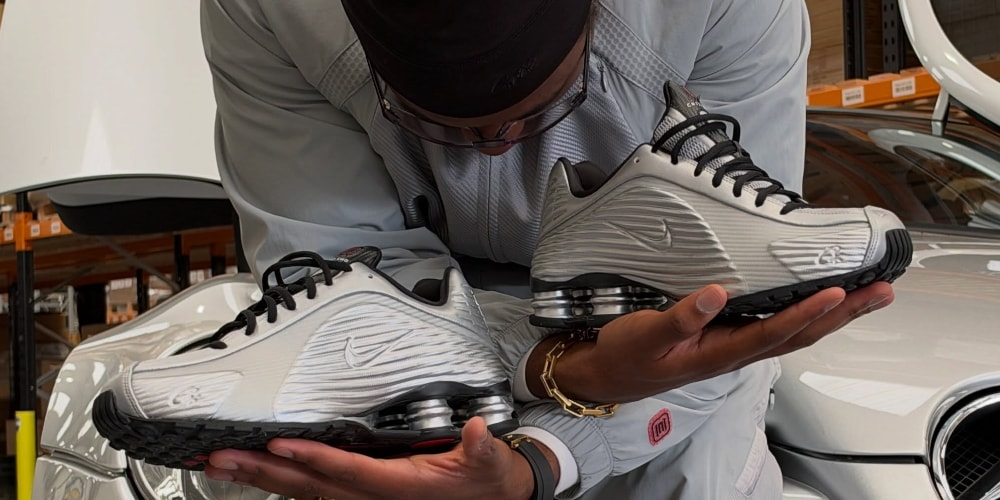 Corteiz күміс түсті Nike Shox R4 кроссовкасын көрсетті
