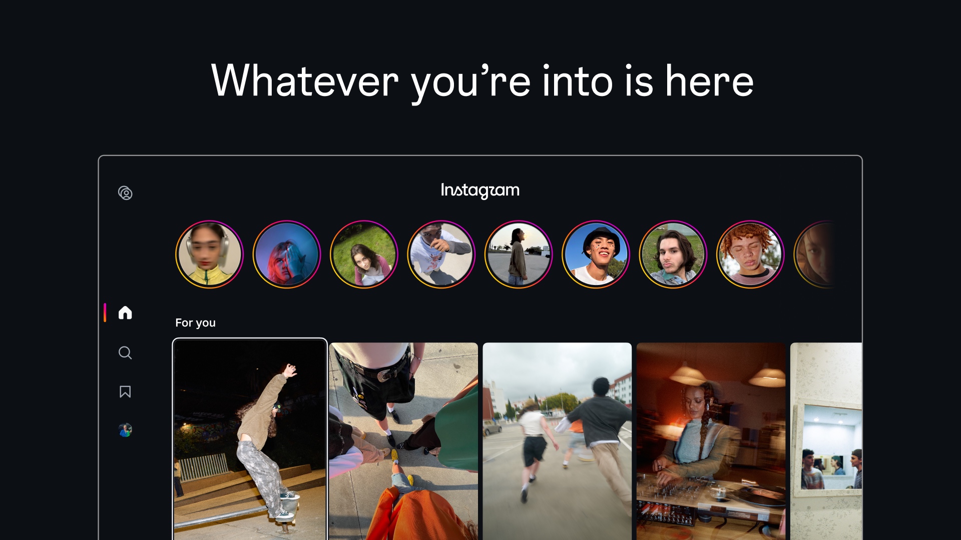 Интерфейс Instagram для Apple TV с подборкой видео
