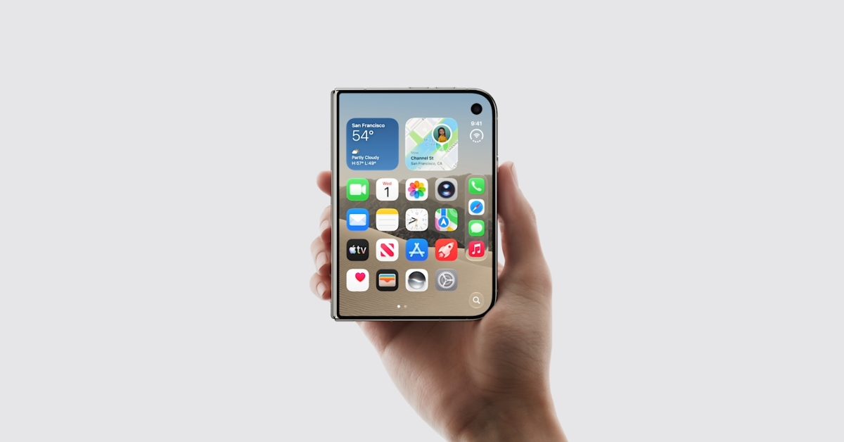 iPhone Duo в руке, внешний экран