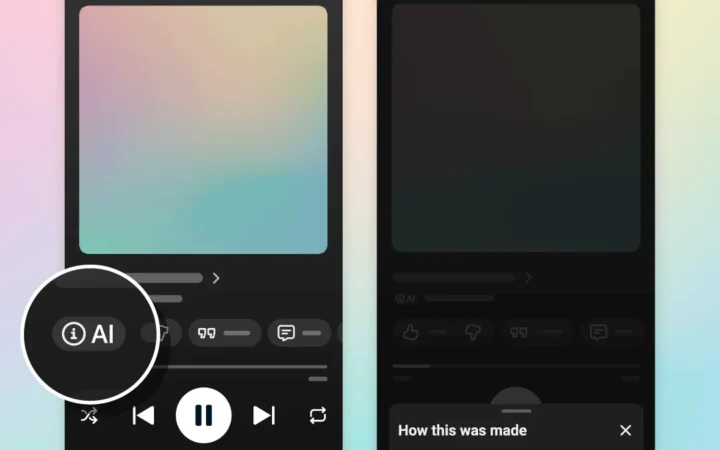 YouTube Music ЖИ жасаған әндерді белгілей бастады